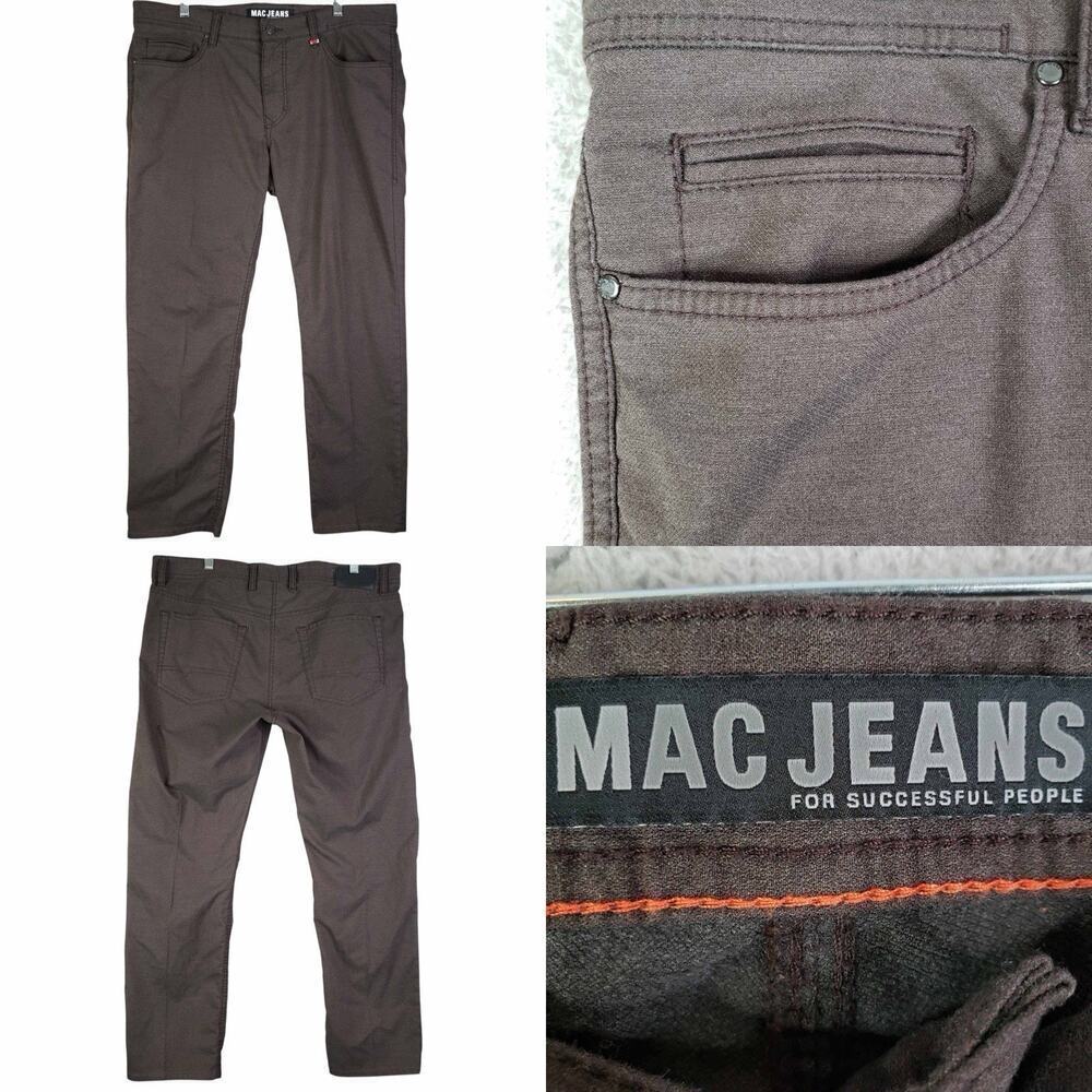 Mac Jeans Men’s Brown Denim Straight Leg Pants Size 38x34 5-Pocket